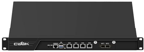 CWWK 1U N100 Firewall Appliance Rackmount PC, 2 x 10GbE SFP+, 4 Ports i226-V 2.5GbE LAN, 19” Rack Firewall Hardware, U2 OPNsense Homelab Server, DDR5 8GB RAM 256GB SSD, Mini-PCIE