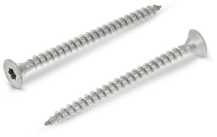 Lot de 50 vis pour panneaux d'aggloméré - 8 x 70 mm - En acier inoxydable A2 - Pour construction en bois - Tête fraisée - Filetage complet avec tête renforcée meinschraubenversand.de