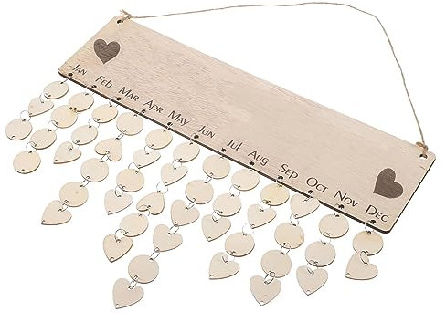 DIYEAH 1 Satz Auflistung des DIY-Kalenders jährlich Erinnerungskalender für Familiengeburtstage countdown kalender countdown calender Tagesordnung Kalender Countdown- aus Holz Seil