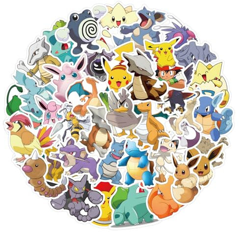 CAREOR 50Pcs Japanese Cartoon Stickers, PVC Waterproof Cartoon Cute Anime Stickers for Teens Office Workers Crafts Gifts Laptop Bottles Guitar Luggage Skateboard (Style A)