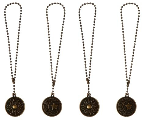 LIFKOME 4pcs Ceiling Fan Chain Extender Pull Chain Handles Light Pendant Chrome Home Decor