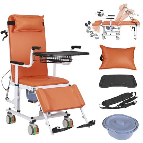 Patientenlifter für Zuhause, Multifunktionsgerät Hydraulischer Transferstuhl für ältere und Behinderte, zur Pflege Gelähmter Personen (Kann Flach Liegen Und Aufsitzen)