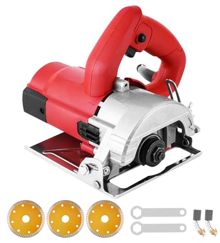 MXBAOHENG 2800W Elektrischer Fliesenschneider 45 grad Trockene Fliesensäge Schnitttiefe 0–30 mm Elektrisch Fliesensäge mit 3 Fliesenklingen für Keramik/Fliesen (110mm Klinge）