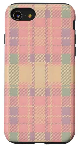 Motif écossais rose pastel vintage Coque pour iPhone SE (2020) / 7 / 8