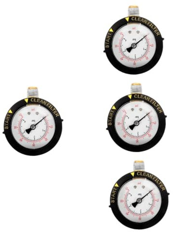 ibasenice 4 Piezas Manómetro de Presión para Piscina y Spa Instalación Inoxidable Lectura