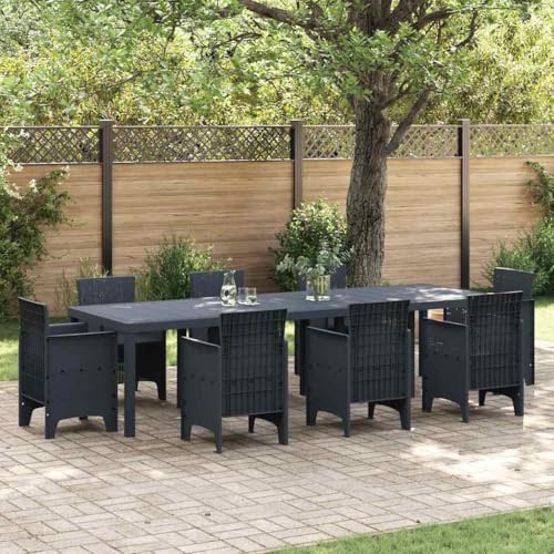 INLIFE Gartentisch Anthrazit 300 x 100 x 73 cm Poly-Rattan,Möbel,Gartenmöbel,Gartentische,Anthrazit,31.8 KG,3378520