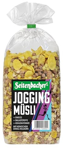 Seitenbacher Jogging Müsli I Dinkel gebrannte Mandel I Gourmet I Vollkorngetreide I weizenfrei I 1er Pack (1 x 600g) (1, 1er Pack (1x600g))