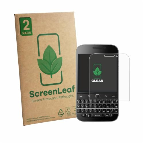 ScreenLeaf 2 Stück Schutzfolie für Blackberry Classic Q20 | 2 Stück , Transparenter Displayschutz Made in Germany, Klare Displayschutz-Folie Kratzfest