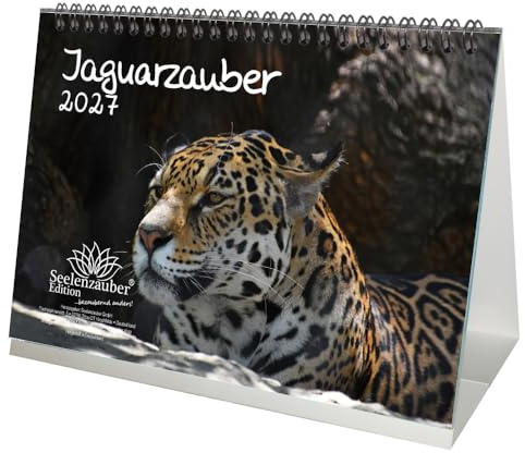 Jaguarzauber DIN A5 Tischkalender für 2027 Jaguar - Seelenzauber