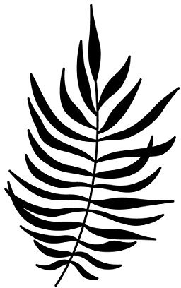 Artemio Blatt Farn Stempel, Holz, schwarz, 4,5 x 2,5 x 7 cm