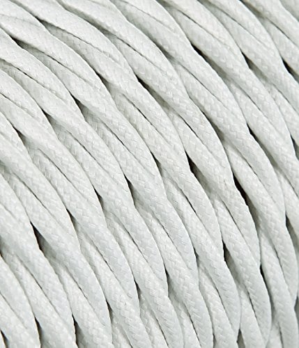 Cavo Elettrico Treccia/Trecciato Rivestito in Tessuto. Colore Bianco. Sezione 3x1.50 (50 Metri)