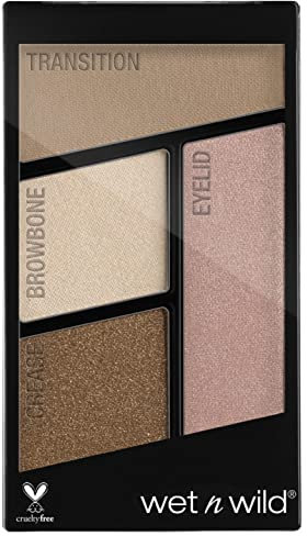 Wet 'n' Wild - Color Icon Eyeshadow Quads - kleine Make-up Lidschatten-Palette, mit einem Mix von schimmernden und matten Finishs, leicht zu verblenden - Vegan - Walking on Eggshells