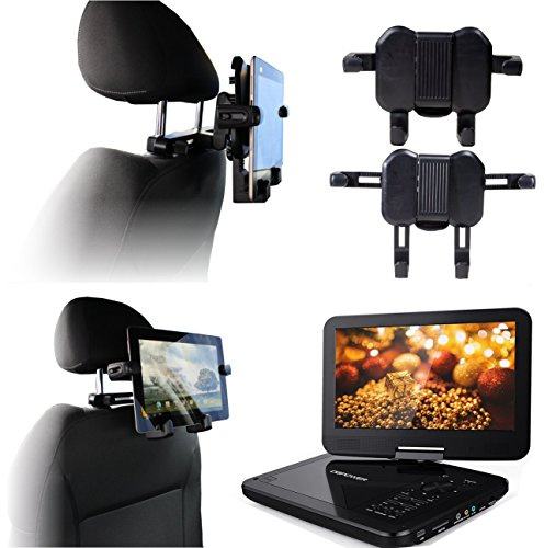 Navitech In Car Portable DVD Player Head Rest/Headrest Mount/Holder Compatible With The Goodmans GDVDPLY01