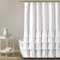 Lush Decor Ella - Tenda da doccia con volant in pizzo, stile rustico shabby chic, 183 x 183 cm, colore: bianco