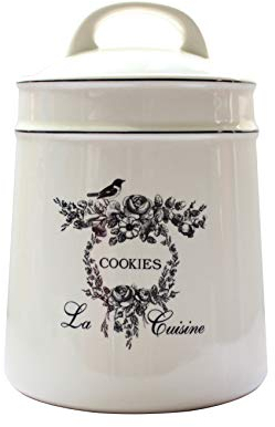 Lonovel Vintage Ceramic Cookies Jars,Retro Bird and Flower Design,Large Kitchen Organization Storage Canister with Airtight Lid,Seal Canister for Food Storage,Store Cookies,Biscuits,Dessert etc,Beige