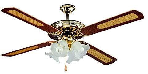 Effe Ventilatore da soffitto 4 Pale, Diametro 130cm, 4 portalampade, 3 velocità