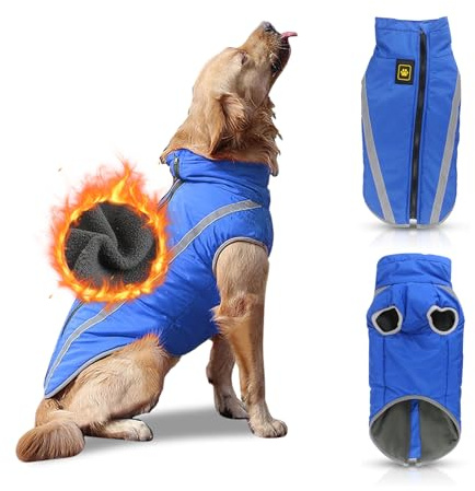 PETCUTE Hundemantel wasserdicht hundejacke für mittelgroße Hunde Warme hundemantel Fleece Grosse Hunde