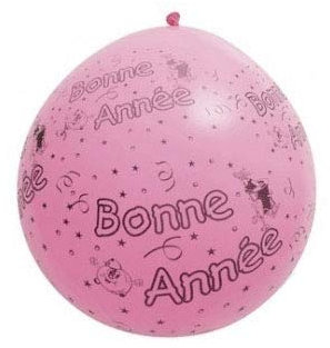Lot de 3 - Ballon géant 1m Bonne Annee Rose pâle
