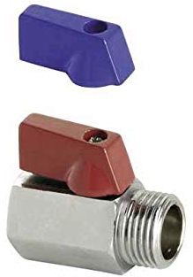 Kugelhahn 1/2 Zoll AG-IG - Absperrventil aus verchromtem Messing - Absperrhahn mit PTFE-Dichtung - Wasserhahn Sicher für Trinkwasser