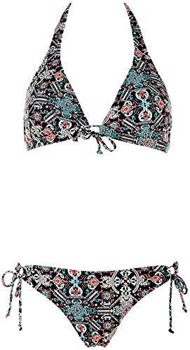 s.Oliver Damen Triangel Bikini (Black Print, 36C-D)