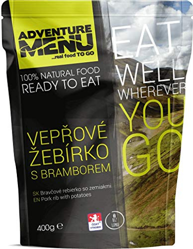 Adventure Menu Outdoor Essen Schweinskotelett mit Kartoffeln