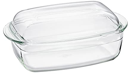 KÜCHENPROFI Auflaufform ELSASS Borosilikatglas mit Deckel eckig 32,5 cm 4,5 Liter