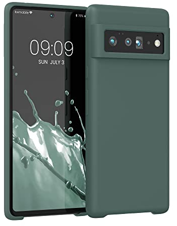 kwmobile Hülle kompatibel mit Google Pixel 6 Pro Hülle - Silikon Handy Case - Handyhülle weiche Oberfläche - kabelloses Laden - Blaugrün