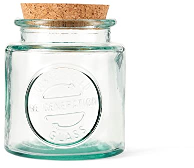 Re-Generation Glassware Medium Jar with Cork Lid, 50cl, 100% Recycled