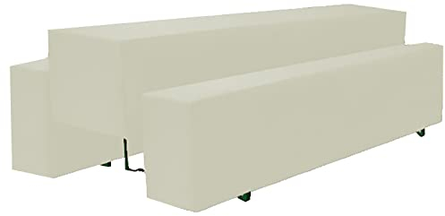 Brandsseller Hussen Set 3-teilig für Bierzeltgarnituren 1 x Tisch ca. 220 x 50 cm - 2 x Bank ca. 220 x 25 cm Ecru