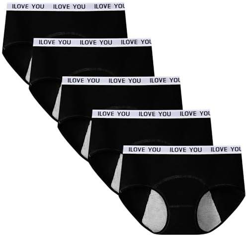 Anntry Culotte Menstruelle pour Filles Adolescentes sous-vêtements Anti-fuites Physiologique en Coton de Protection pour Femmes à la Période Post-Partum (Doit être utilisé avec des tampons)