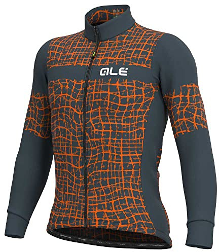 Alé Cycling Solid Wall Langarm Trikot Herren grau/orange 2021 Radtrikot langärmlig