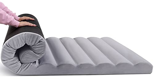 MeMoreCool Aufrollbare Bodenmatratze, Faltbare gmatratze, Memory-Schaum, Isomatte, tragbare Bodenliege für Kinder und Erwachsene, Reisen, Schlafen, Autozelt, 200x120cm