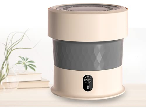 Plegable Minilavadoras Portatiles Turbina Ultrasonido Lavadora Portatil para El Hogar, Hotel, Camping, Viajes, Viajes De Negocios,Gold-Base