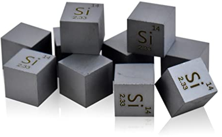 Siliziumwürfel Dichte, Silizium-Metallwürfel 10 x 10 x 10 mm rein 99,99 % für Sammlung von Elementen