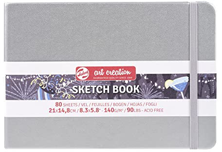 Talens Art Creation Skizzenbuch, 80 Blatt, 21 x 15 cm, Silber glänzend