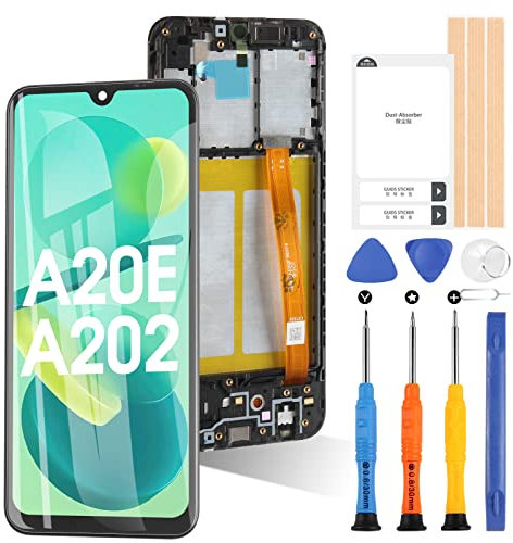 ARSSLY Ersatz-Bildschirm für Samsung Galaxy A20e 2019 SM-A202F LCD-Display Touch Digitizer Montage Bildschirm aus Glas (Schwarz mit Rahmen)