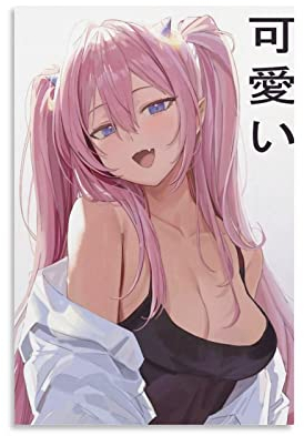 Anime Sexy Mädchen Rosa Haar (2) Poster Dekorative Malerei Leinwand Wandposter und Kunstbild Druck Moderne Familie Schlafzimmer Dekor Poster 40 x 60 cm Anime Sexy Mädchen Rosa Haar (2) Poster Anime