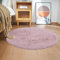 Ghouse Teppich Rund 120x120 cm Rosa Flauschig Weich Wohnzimmer Schlafzimmer Dekoration rutschfest Kurzflor Teppich Waschbarer Carpet