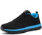 FLOWING PLUME Turnschuhe Herren Sportschuhe Atmungsaktiv Leichte Laufschuhe Walkingschuhe Komfort Fitness Gym Sports Sneaker Freizeit Schuhe(Schwarz Blau,43EU)