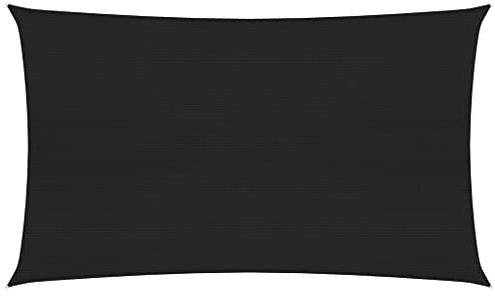 vidaXL Sonnensegel Sonnenschutz Windschutz Sonnendach UV Schutz Sonnenschutzsegel Schattenspender Garten Terrasse Balkon 160g/m² Schwarz 3x6m HDPE