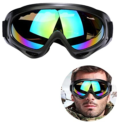 Unisex Skibrille, Ski Snowboard Brille, Anti Fog UV Schutzbrille, UV-Schutz Goggle, Motorradbrillen, Motocross Brille, Schneebrille Helmkompatibel, Sportbrille für Skifahren Motorrad Fahrrad Skaten