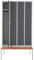 Schrank & Stuhl Spind – Metallspind mit 4 Abteilen und Sitzbank - 30 cm Abteilbreite, 220 x 117 x 80 cm, Schließfachschrank mit Hutboden & Drehriegelverschlüssen, Grau/Anthrazit
