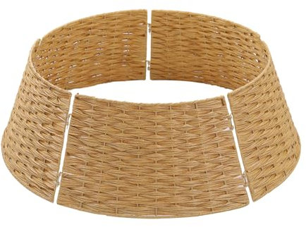 Jupe d'arbre écologique en osier naturel Décoration de vacances Panier d'arbre de Noël Charme festif Pied de support de sapin de Noël