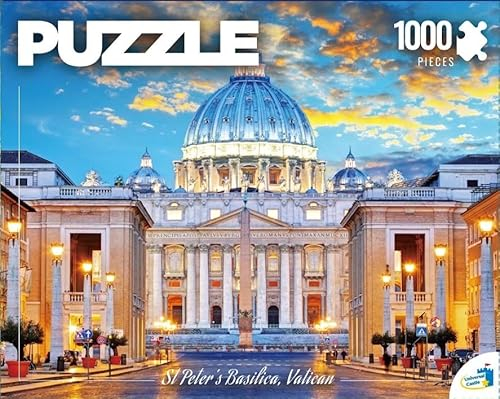 Universal Castle 1000 Teile Puzzle für Erwachsene Landschaft Panorama Italien Sense Wahrzeichen Foto Classic Impossible Puzzle Spielzeug (St. Peter's Basilica, Vatican)