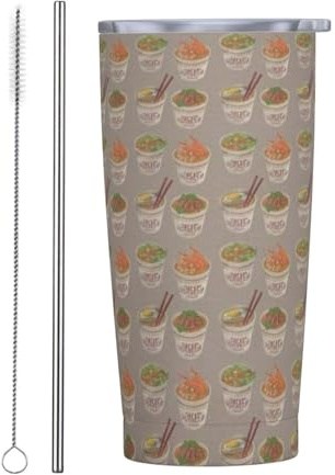 ZISHAK Eierbecher, Nudel-Ramen, wiederverwendbar, Premium-Edelstahl-Trinkhalm-Becher, vielseitiger Reisebecher für alle Anlässe