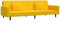vidaXL Schlafsofa 2-Sitzer, Schlafcouch mit 2 Kissen, Gästebett mit Holzrahmen, Sofabett Tagesbett Couch Sofa Ausziehbar, Gelb Samt