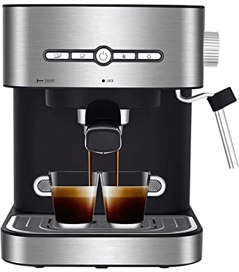 NOALED Machines à café encastrables Machine à café Expresso Semi-Automatique cafetière avec mousseur à Lait cafétéria Cappuccino Eau Chaude Vapeur
