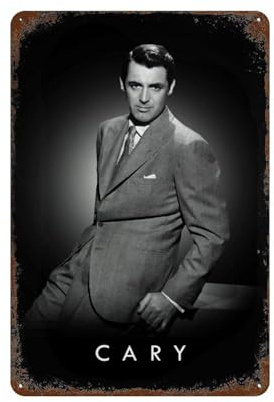KSOXDAITIP Filmschauspieler Cary Grant Poster, Wanddekoration, Kunst, Metallblechposter, moderne Wohnkultur, Kunst, Metallposter, Hausbar, Laden, Dekorationen, Vintage-Schild, Geschenk, 30 x 20 cm
