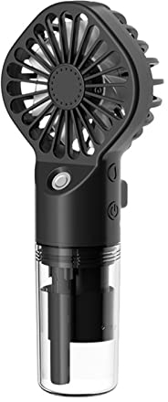 Ventilador de mano portátil de pulverización de agua, ventilador de bolsillo de enfriamiento silencioso de 4 velocidades ajustables para mujeres y hombres, ventilador portátil de pulverización de agua