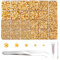 NACHLYNN 35700 Pcs Resin Rhinestones Kits Gold Flatback Round Jelly Rhinestones with Tweezers Pen 2-6mm Bedazzling Non Hotfix Crystal Gems for Nail DIY Crafts Face Tumblers Mugs Clothing